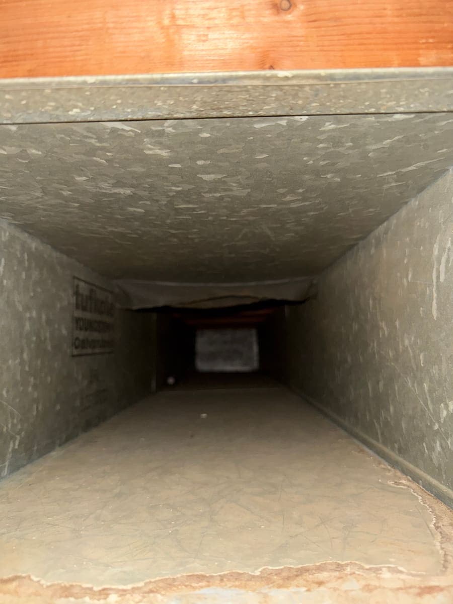 A main duct run after an Eagle Air cleaning